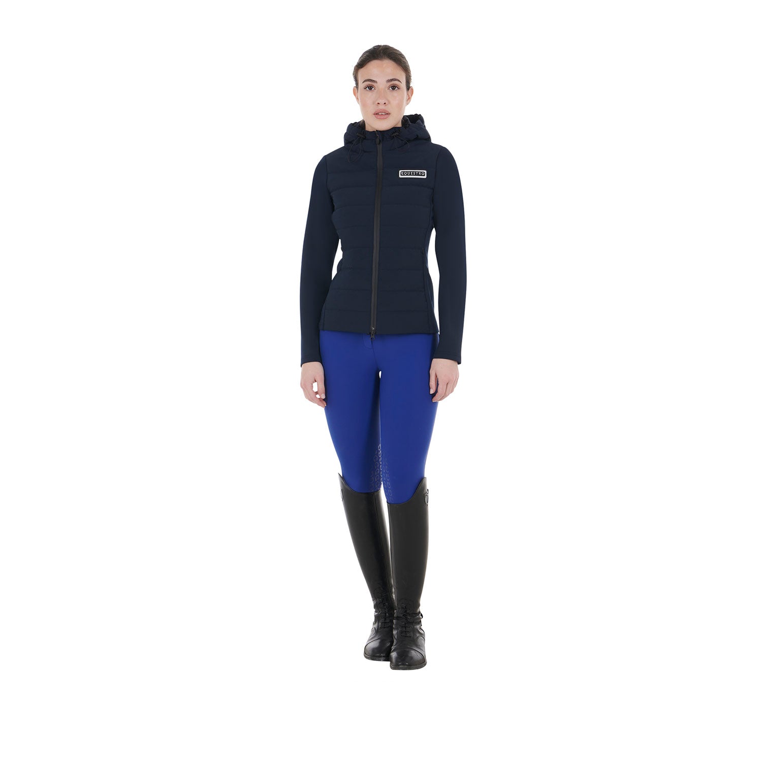 WOMEN'S JERSEY+SCUBA TECHNICAL DOWN JACKET NAVY BLAZER (19-3923) / XS