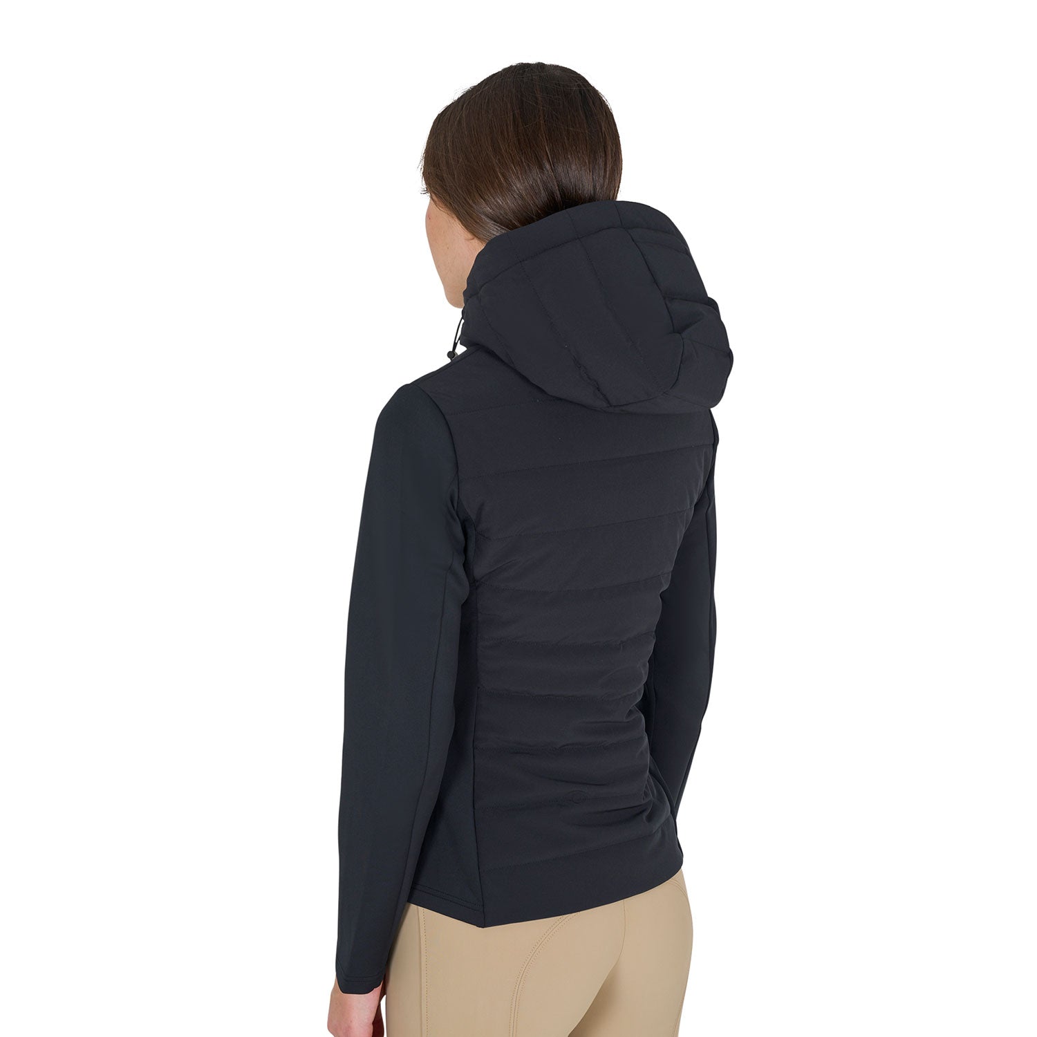 WOMEN'S JERSEY+SCUBA TECHNICAL DOWN JACKET BLACK / XS