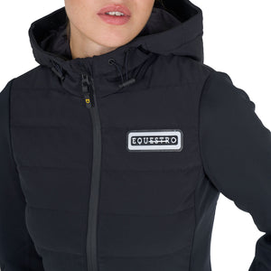 WOMEN'S JERSEY+SCUBA TECHNICAL DOWN JACKET BLACK / XL
