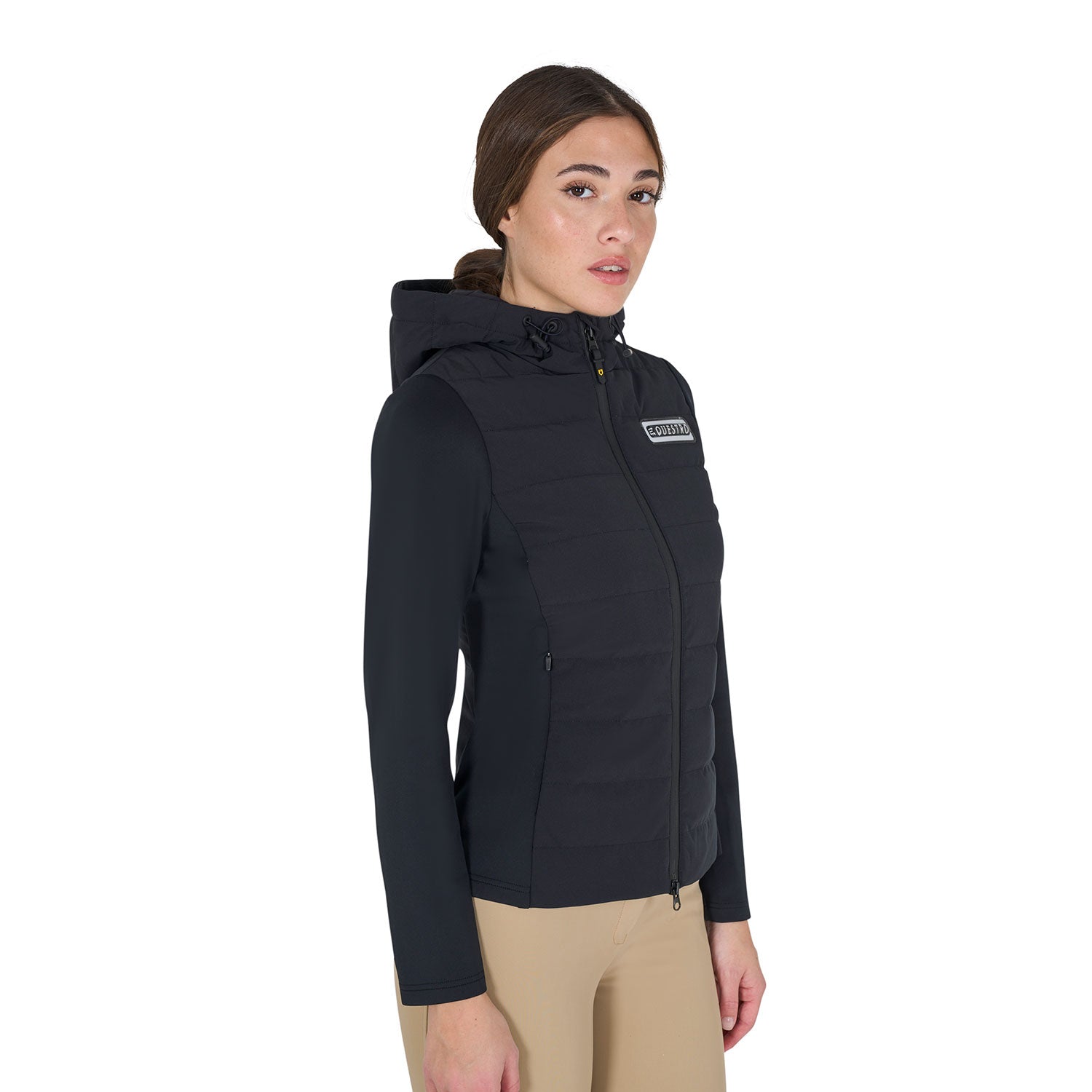 WOMEN'S JERSEY+SCUBA TECHNICAL DOWN JACKET BLACK / XL