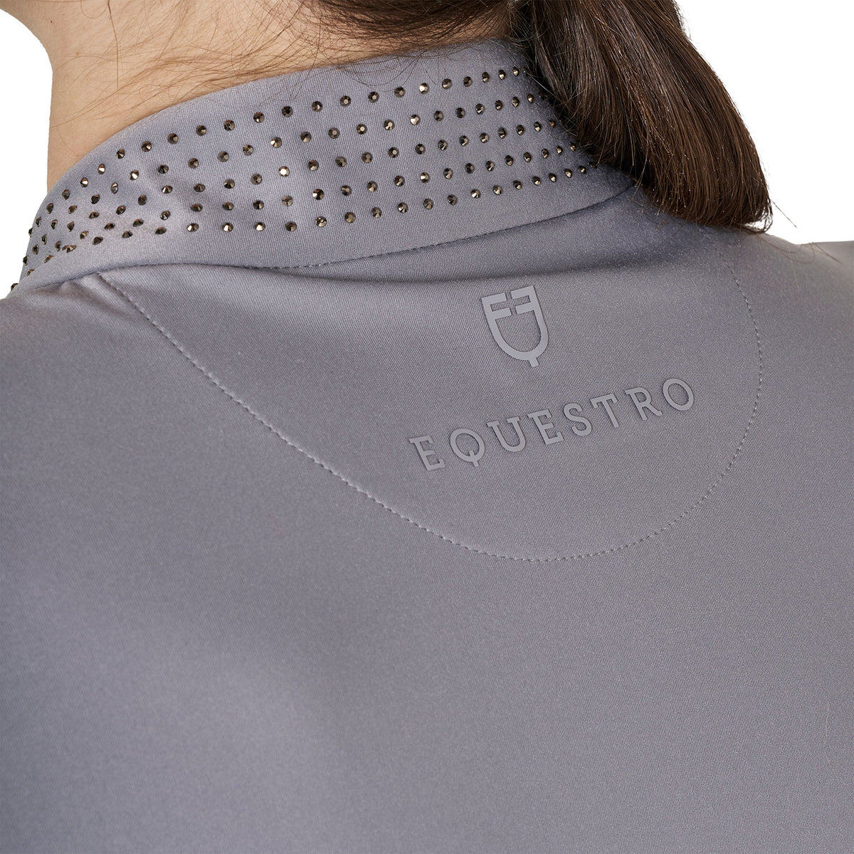 Women's tecnical training polo shirt rhinestones