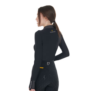 Women's tecnical training polo shirt rhinestones Black / XL