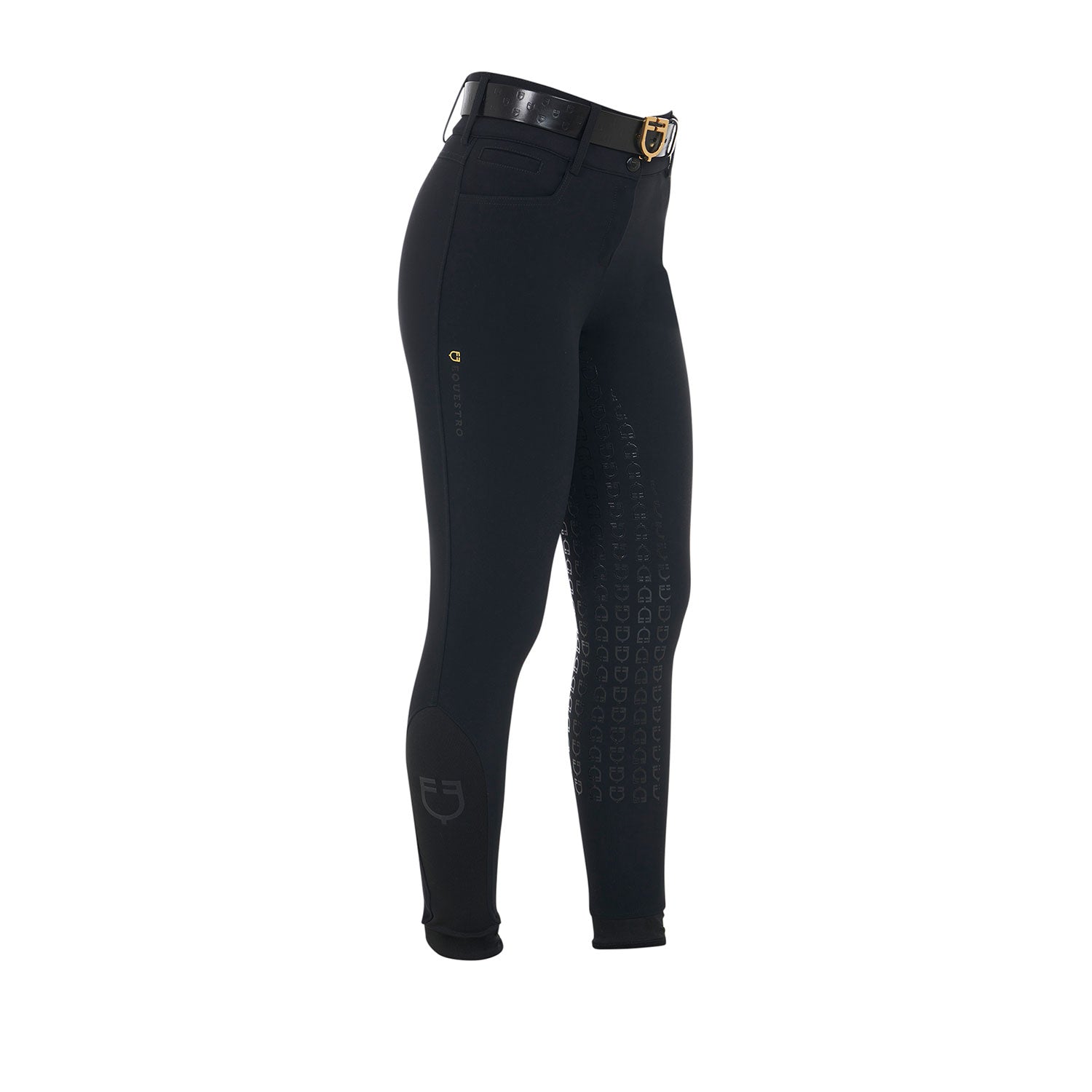 Women's high-waisted full grip breeches BLACK / 48