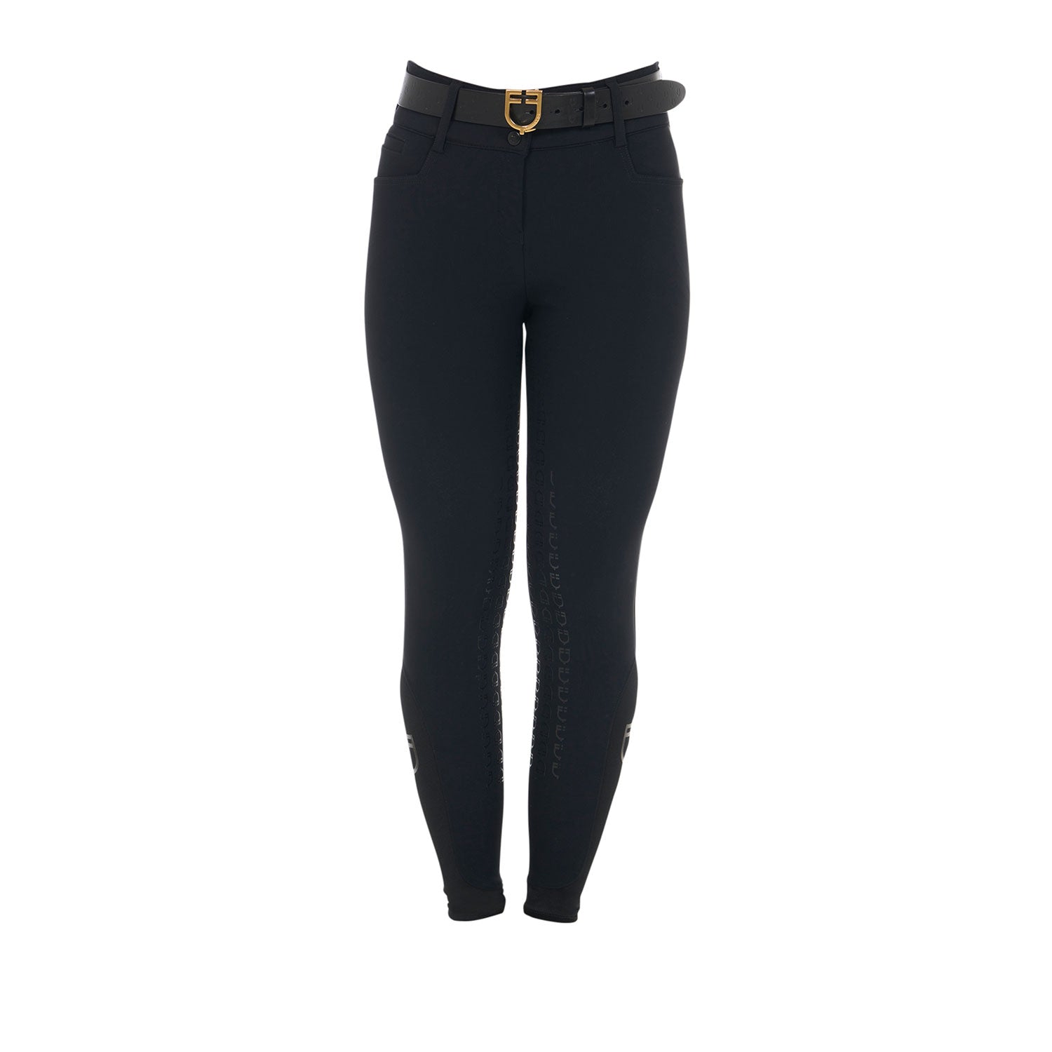Women's high-waisted full grip breeches BLACK / 48
