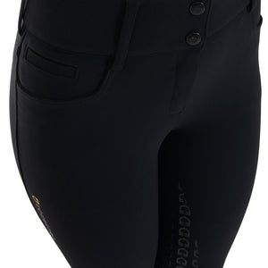 Women's high-waisted full grip breeches BLACK / 48