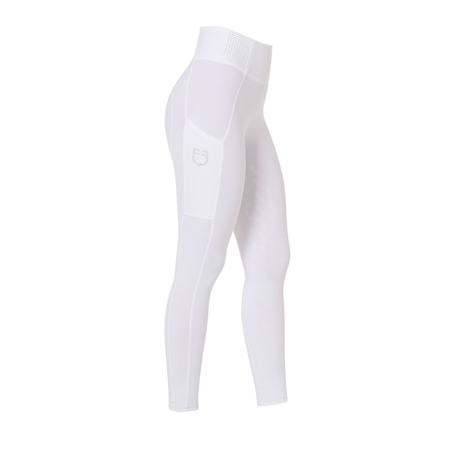 Women's slim fit leggings rhinestones white / XL