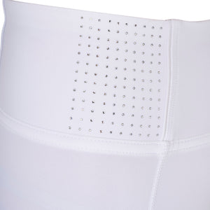 Women's slim fit leggings rhinestones white / XL