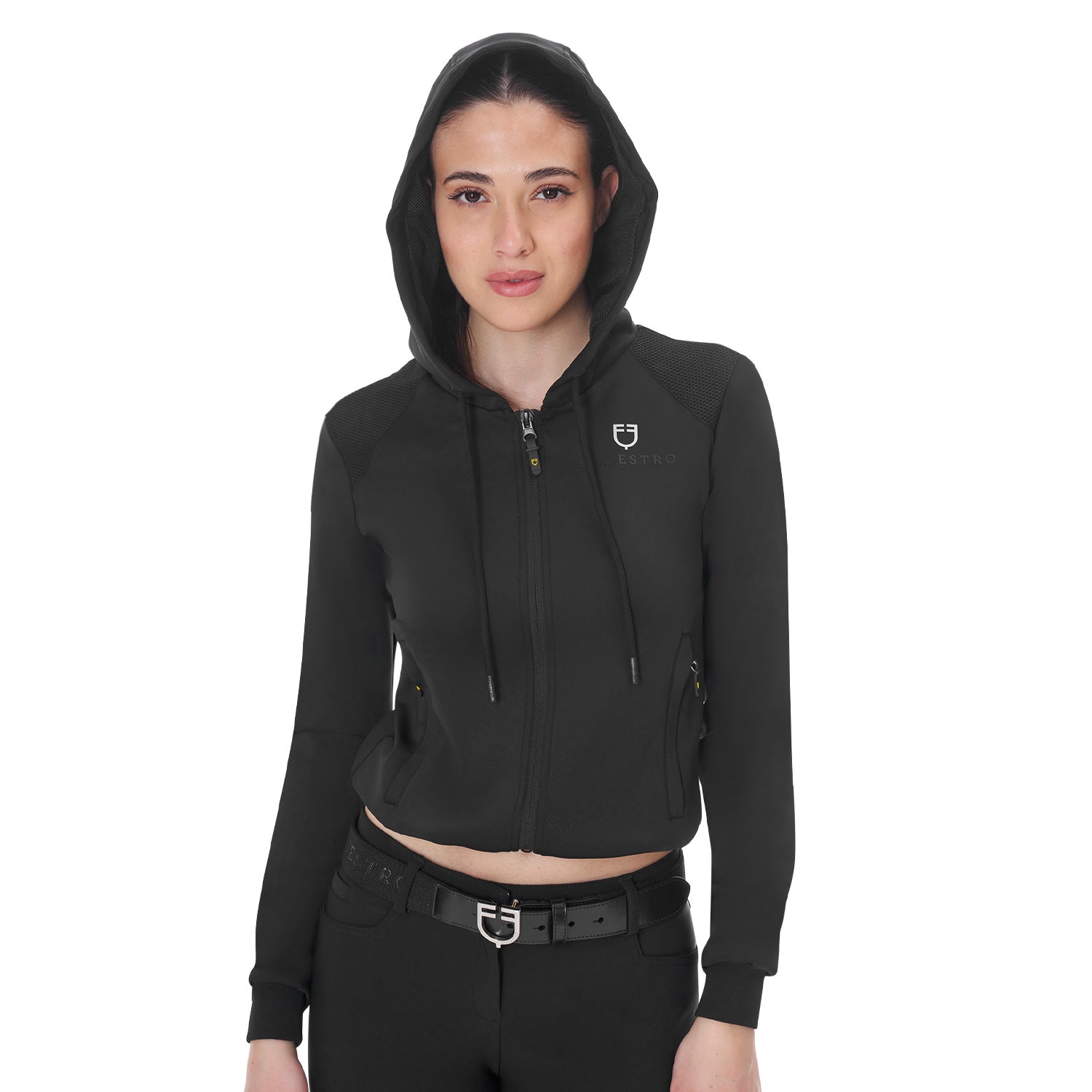 Women's cropped hoodie black / XL