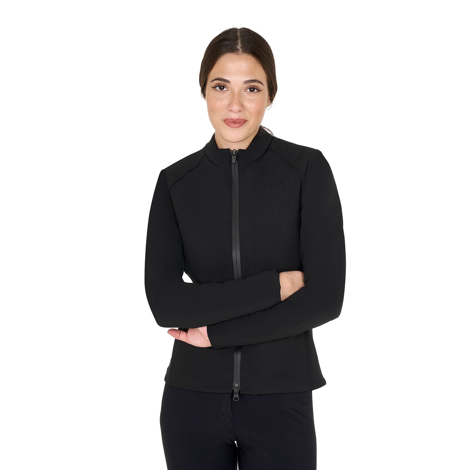 Women's softshell jacket in padded technical fabric BLACK / XL