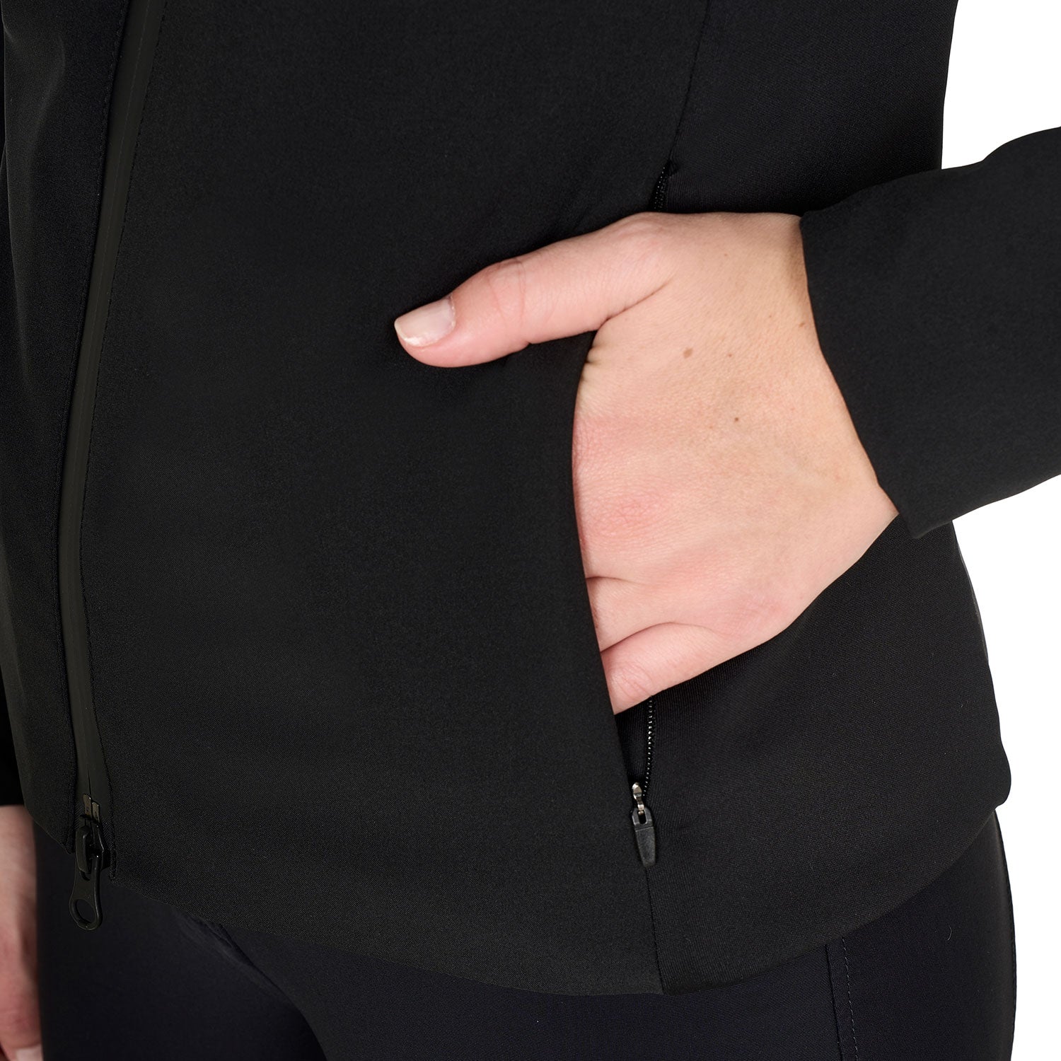 Women's softshell jacket in padded technical fabric BLACK / XL