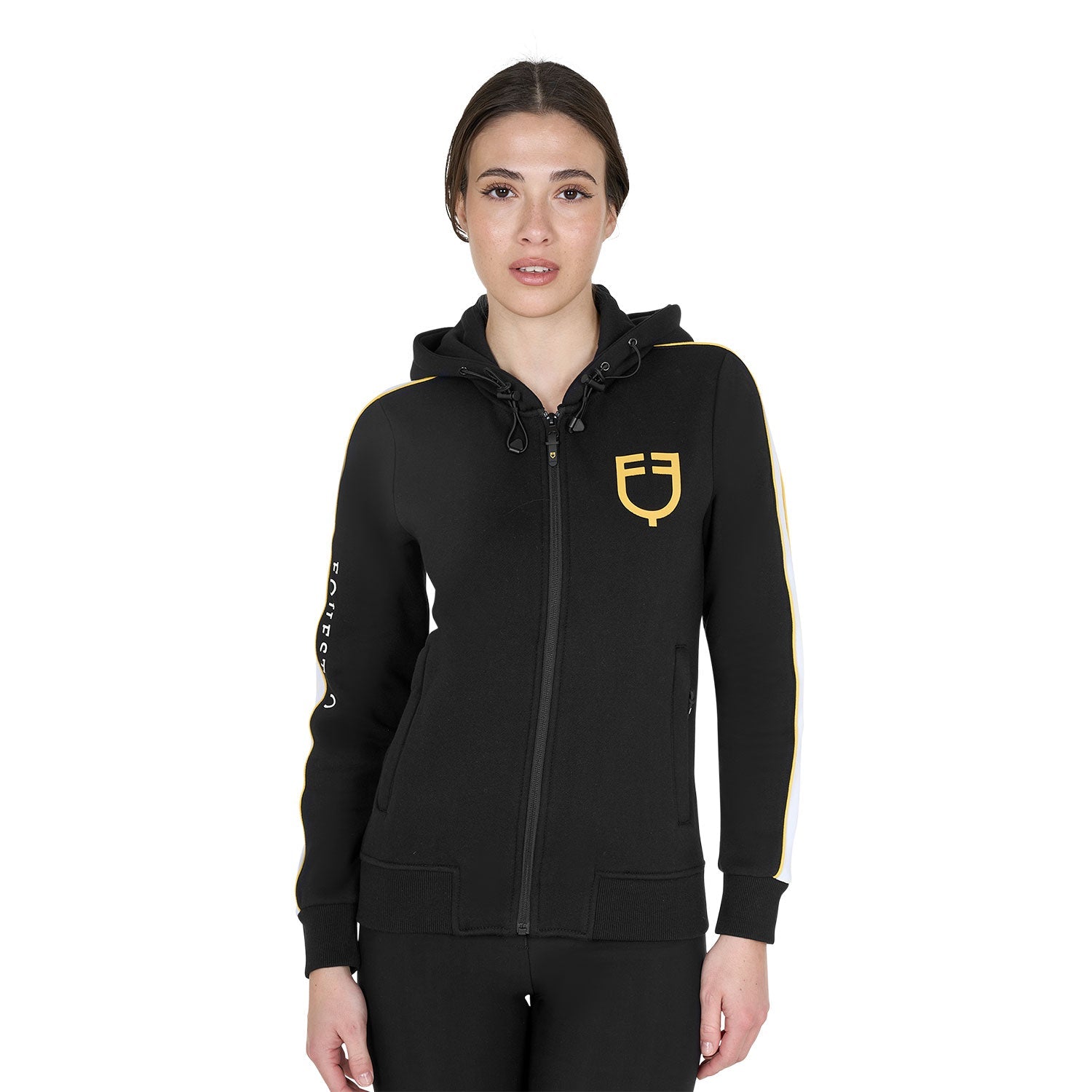 Women's hooded sweatshirt with front zip