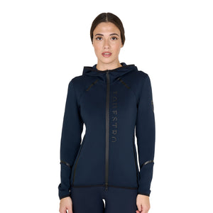 Women's technical sweatshirt in jersey with zip NAVY BLAZER (19-3923) / XL