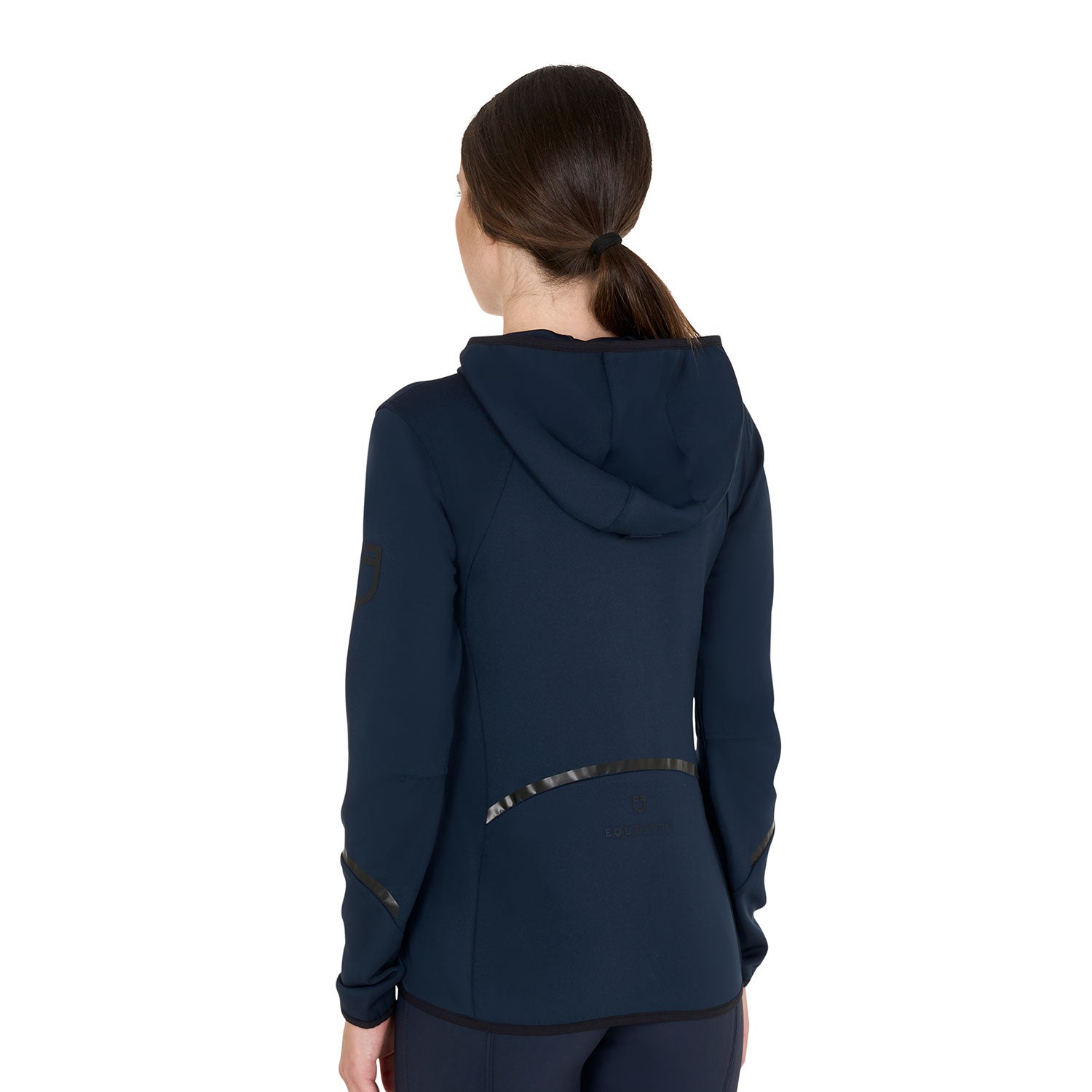 Women's technical sweatshirt in jersey with zip NAVY BLAZER (19-3923) / XL