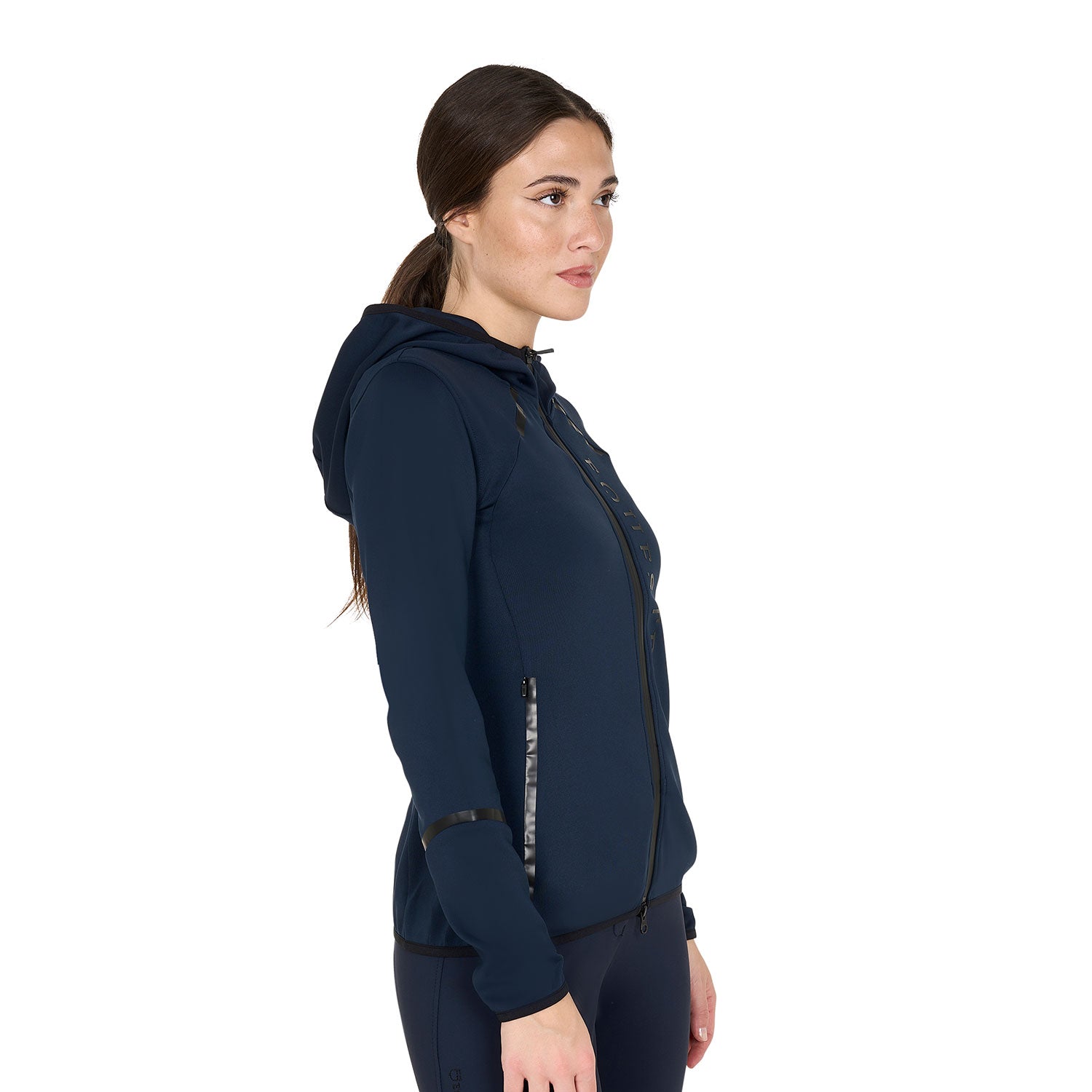 Women's technical sweatshirt in jersey with zip