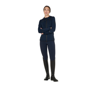 Women's technical sweatshirt in jersey with zip NAVY BLAZER (19-3923) / XL