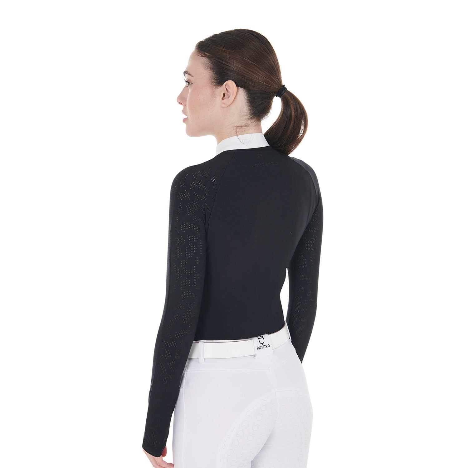 women's slim fit competition polo shirt with mesh inserts