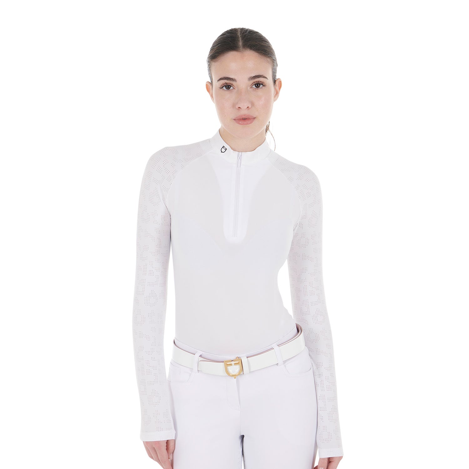women's slim fit competition polo shirt with mesh inserts