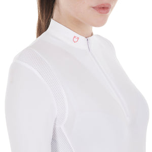 Women's competition polo shirt with mesh inserts white / XS