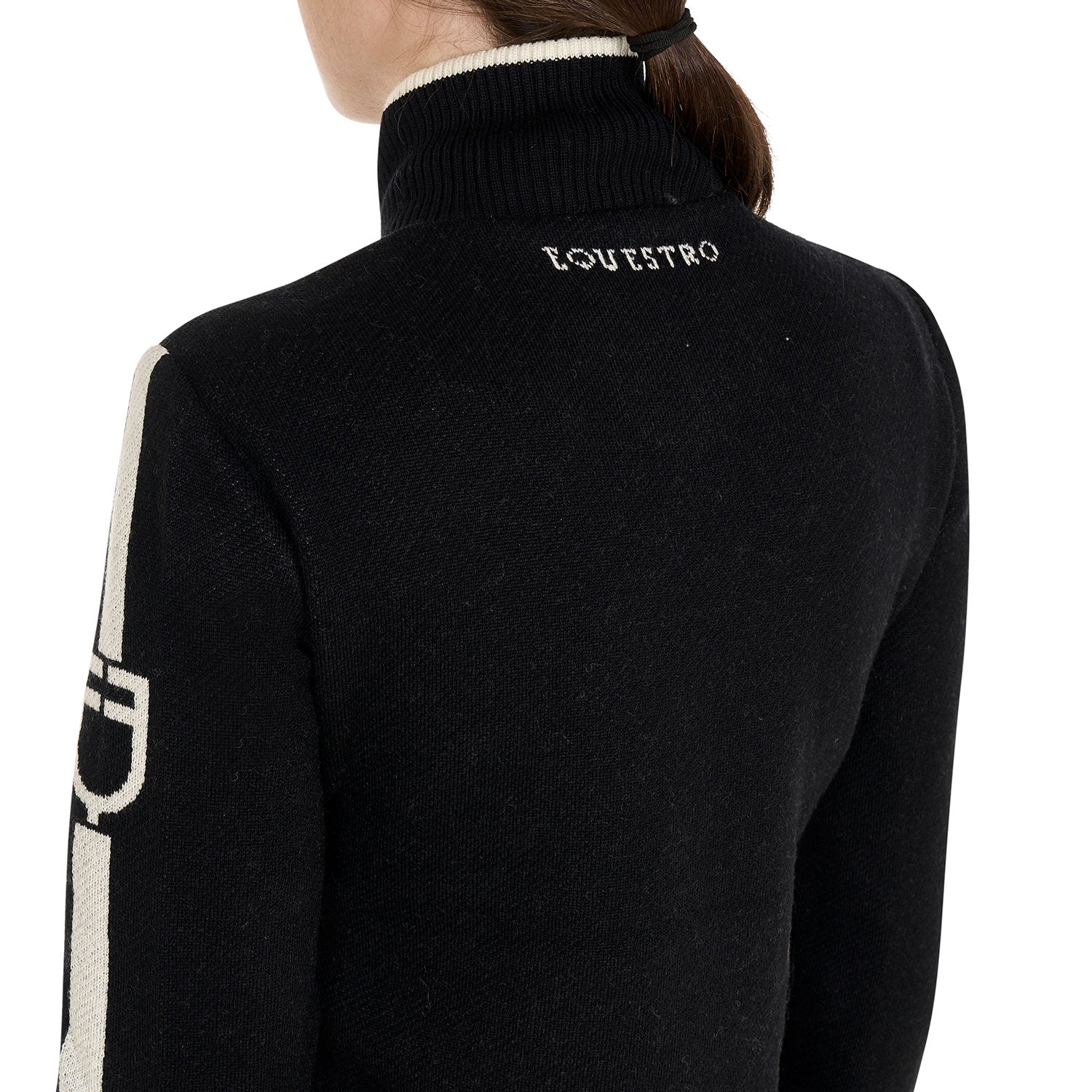 women's jacket in nylon and knit with zip