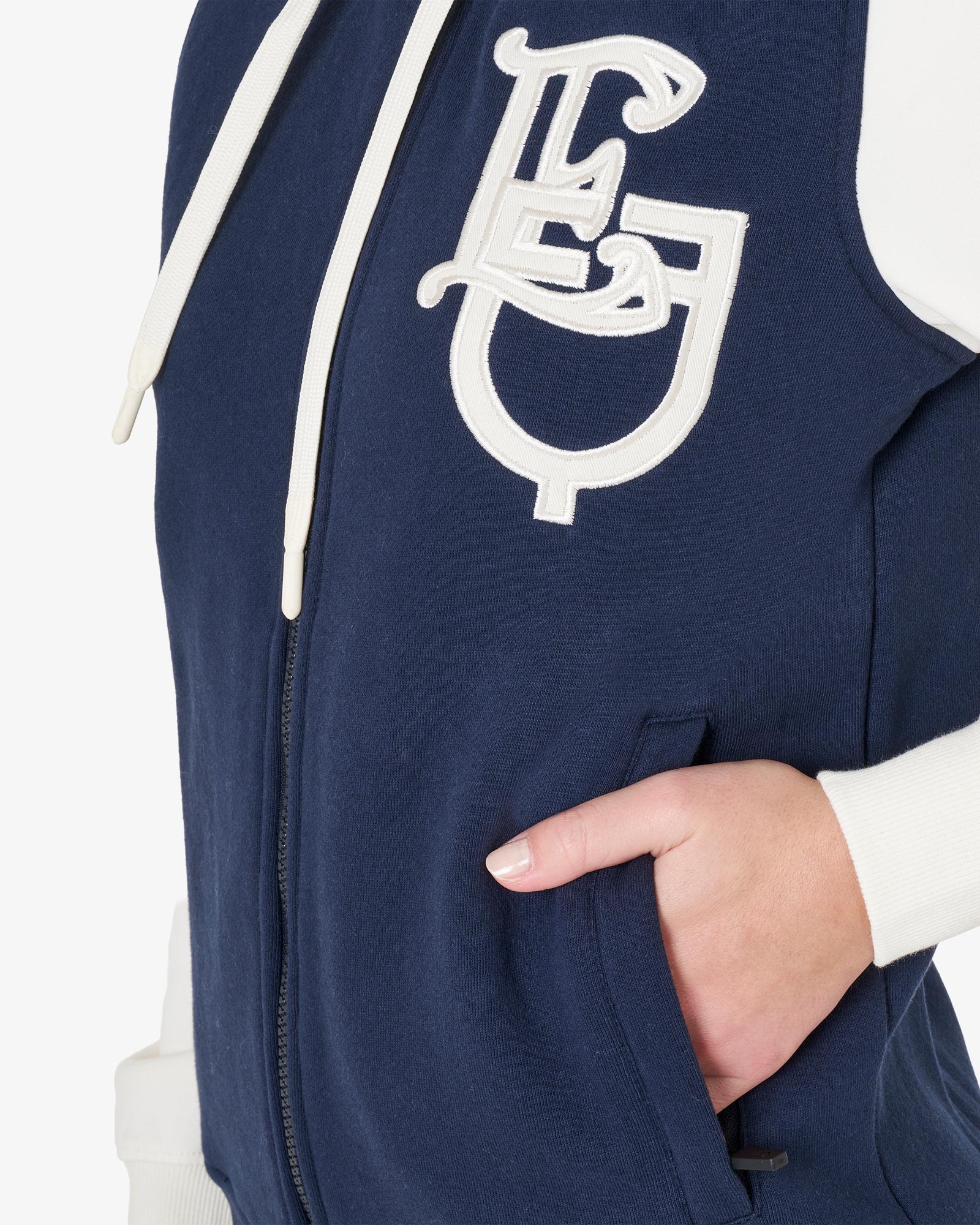 women's eq two tone hoodie with front zip