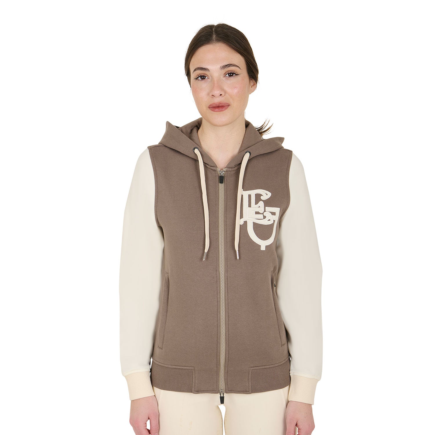 women's eq two tone hoodie with front zip