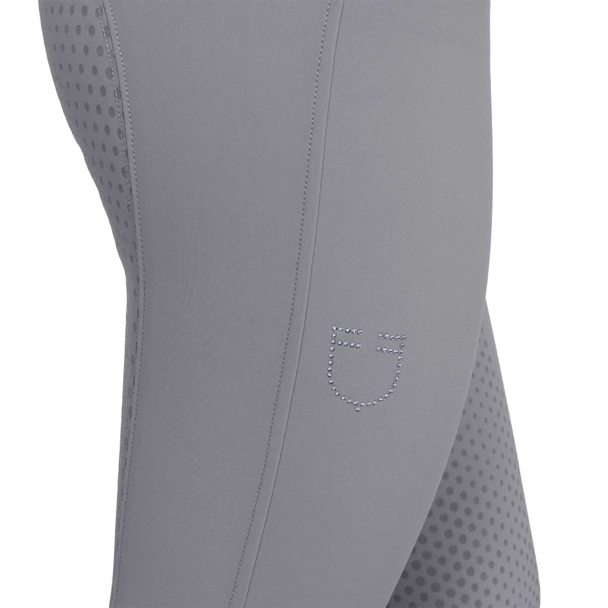 Women's high-waisted full-grip breeches with rhinestone logo