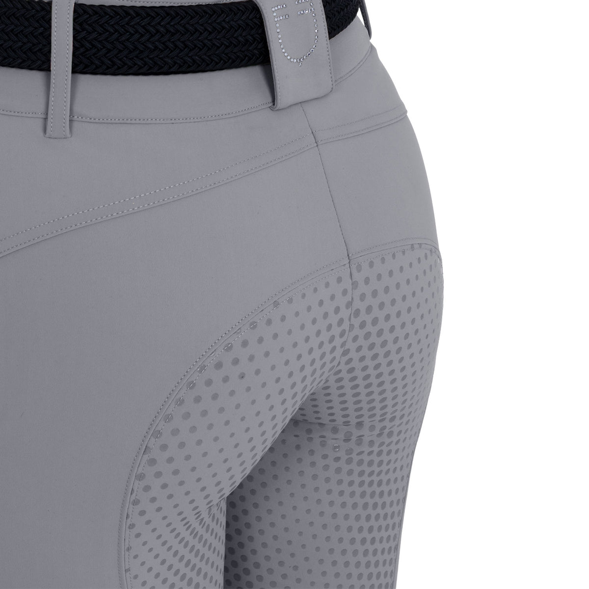 Women's high-waisted full-grip breeches with rhinestone logo