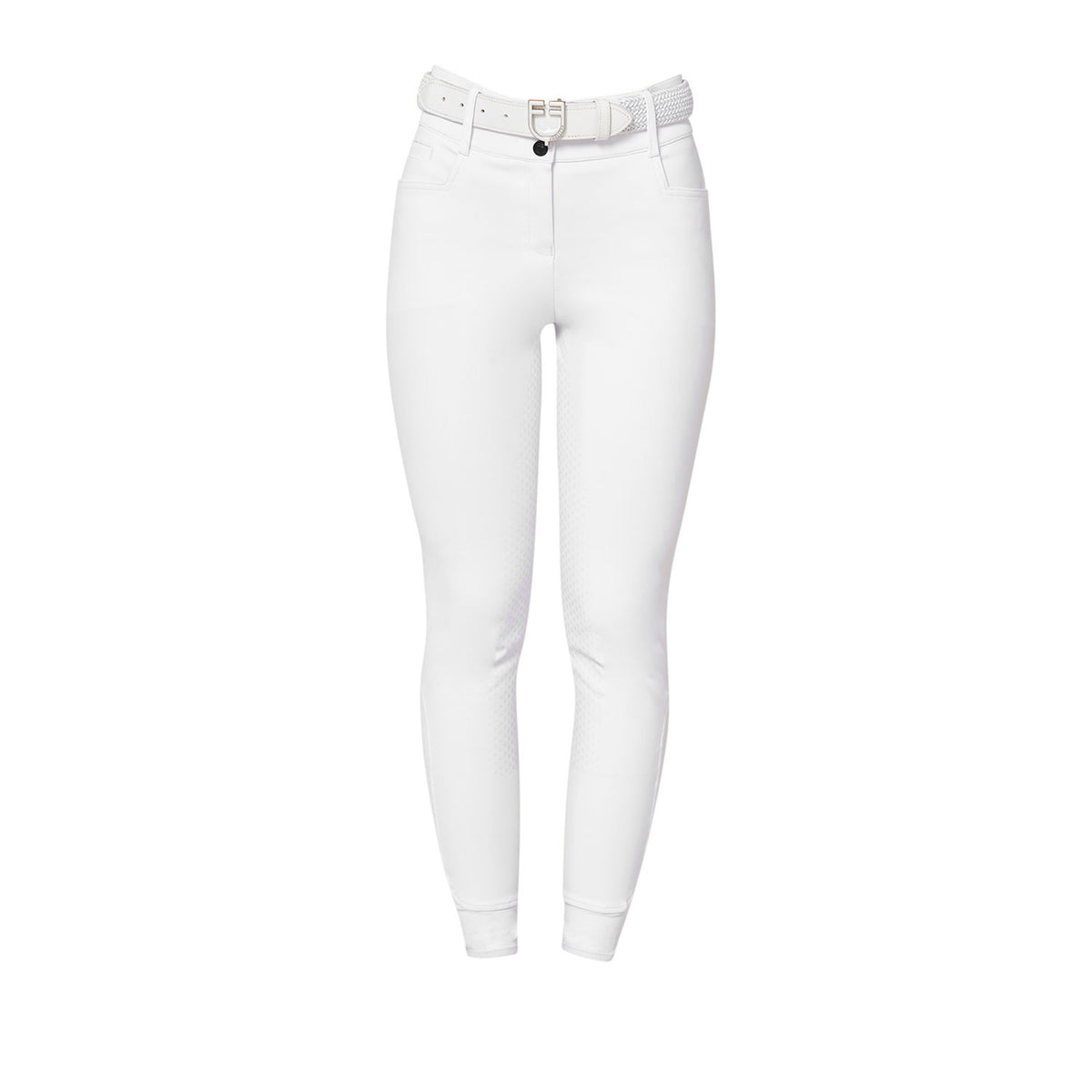 Women's high-waisted full-grip breeches with rhinestone logo