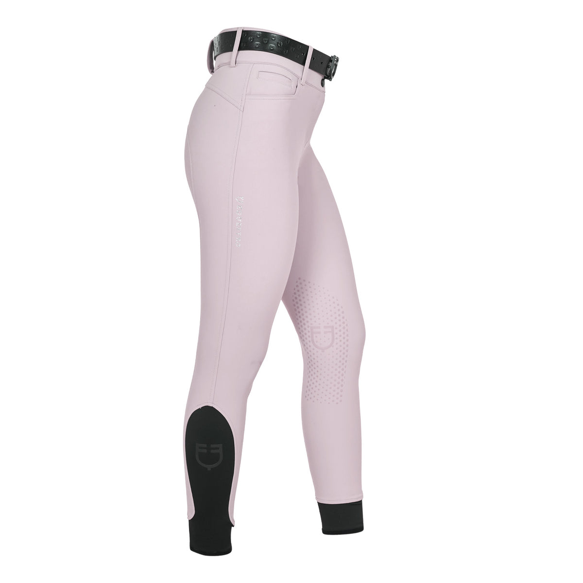 Women's high-waisted breeches with rhinestone logo