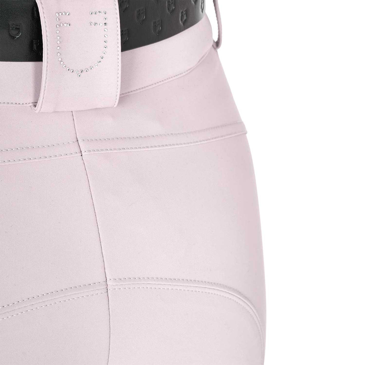 Women's high-waisted breeches with rhinestone logo
