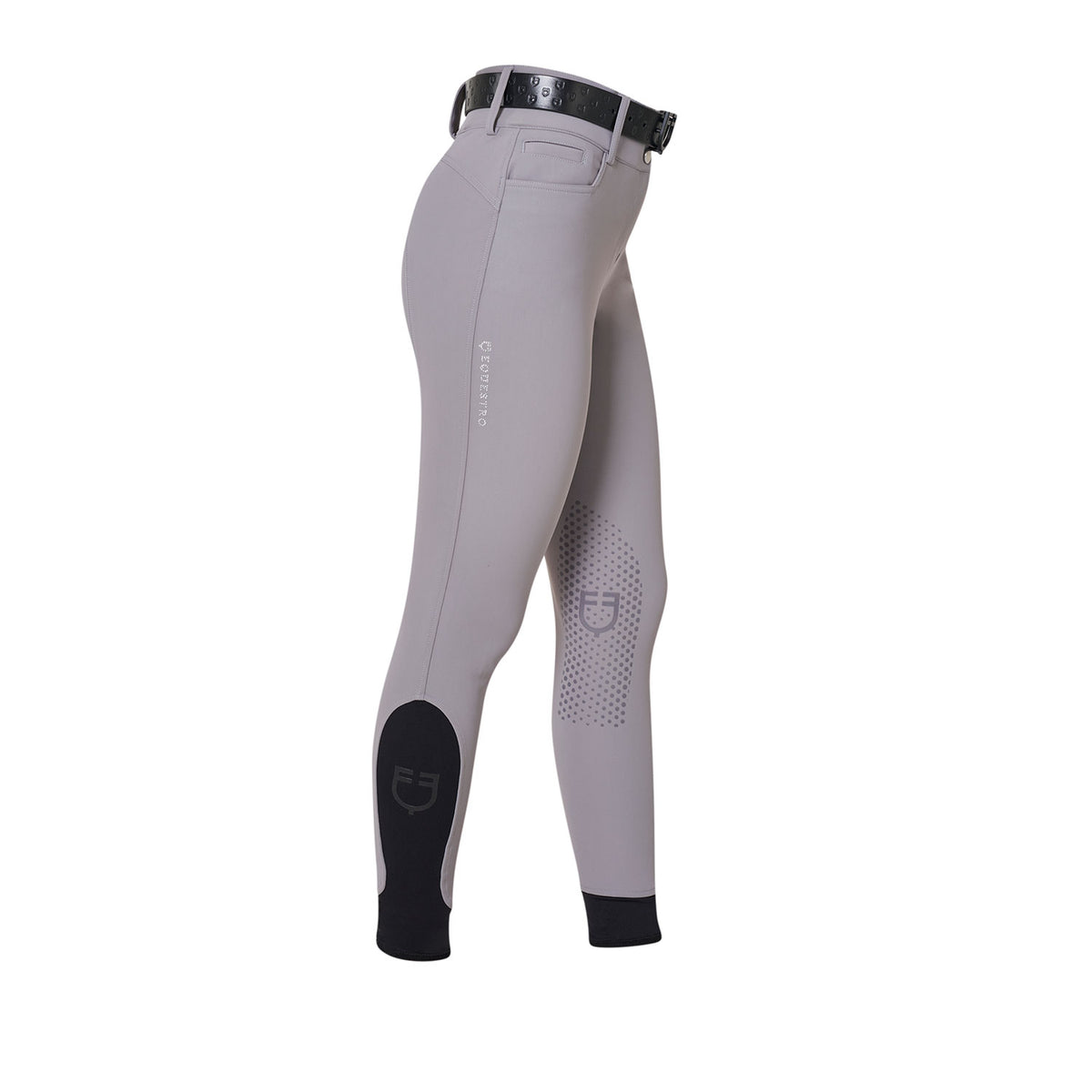Women's high-waisted breeches with rhinestone logo