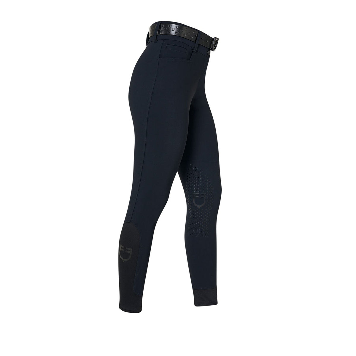 Women's high-waisted breeches with rhinestone logo