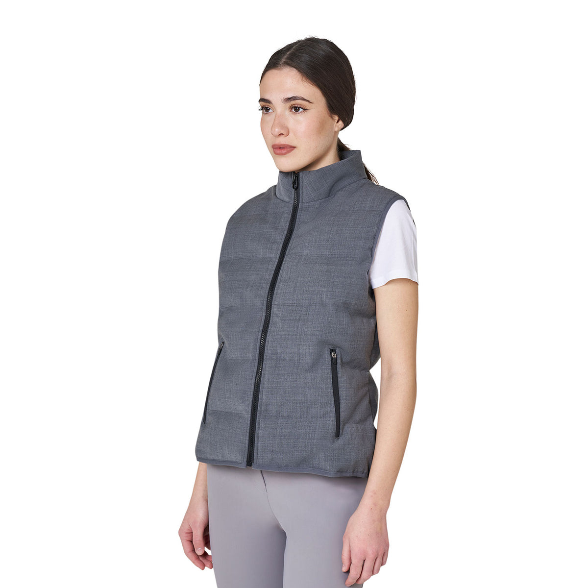 Women's quilted wool vest