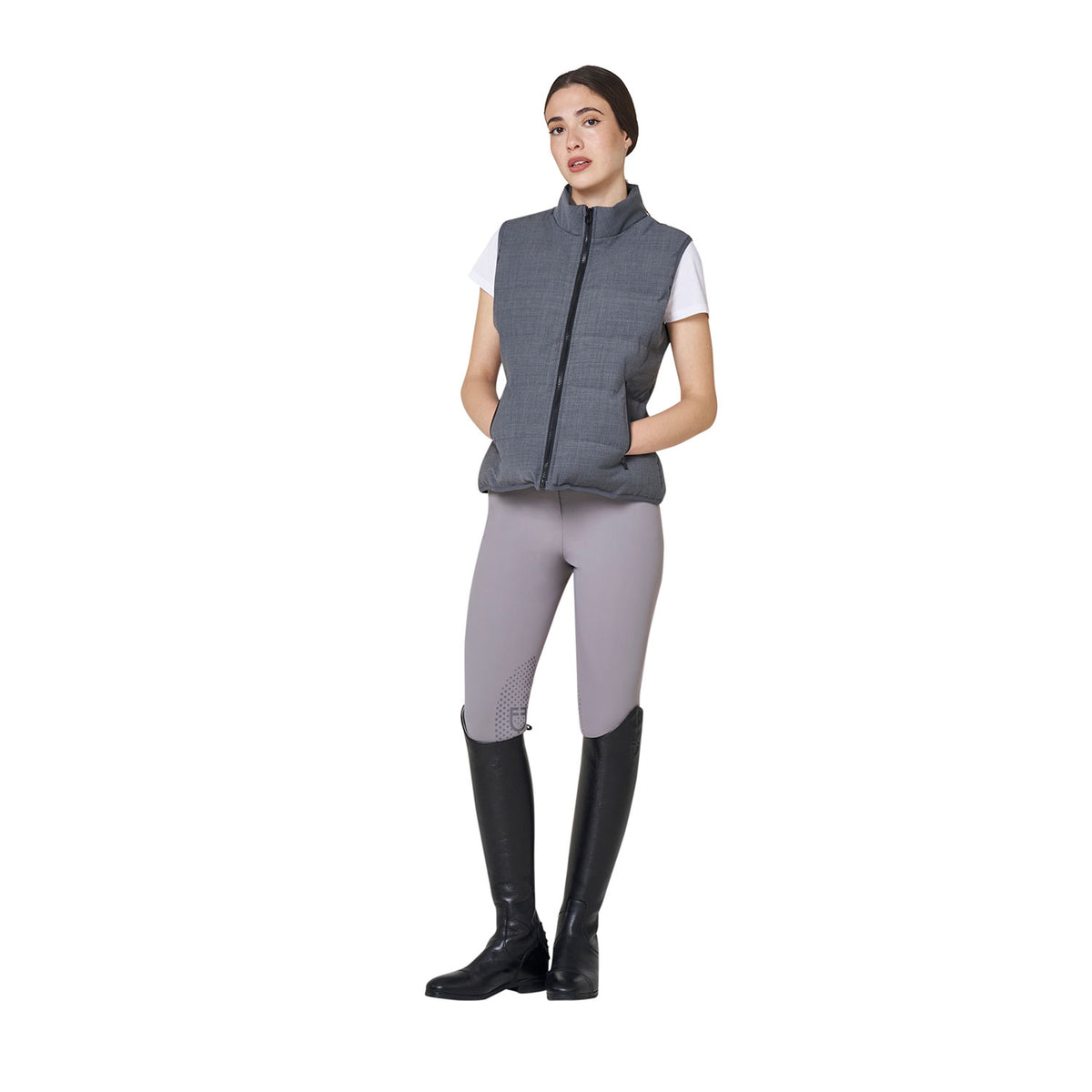 Women's quilted wool vest