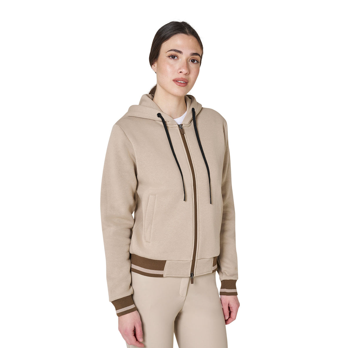 Women's hoodie with front zipper