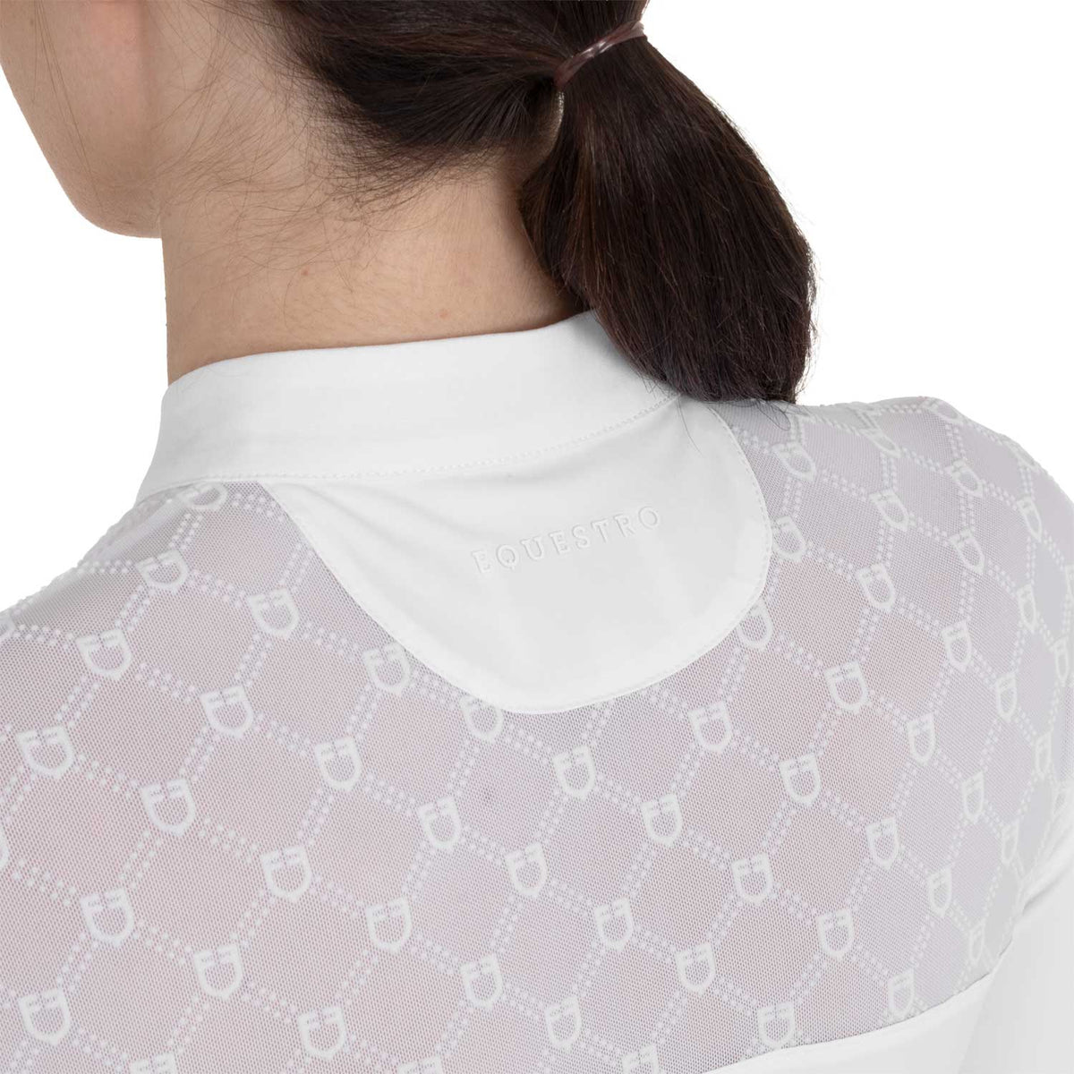 Women's competition polo shirt with tulle inserts