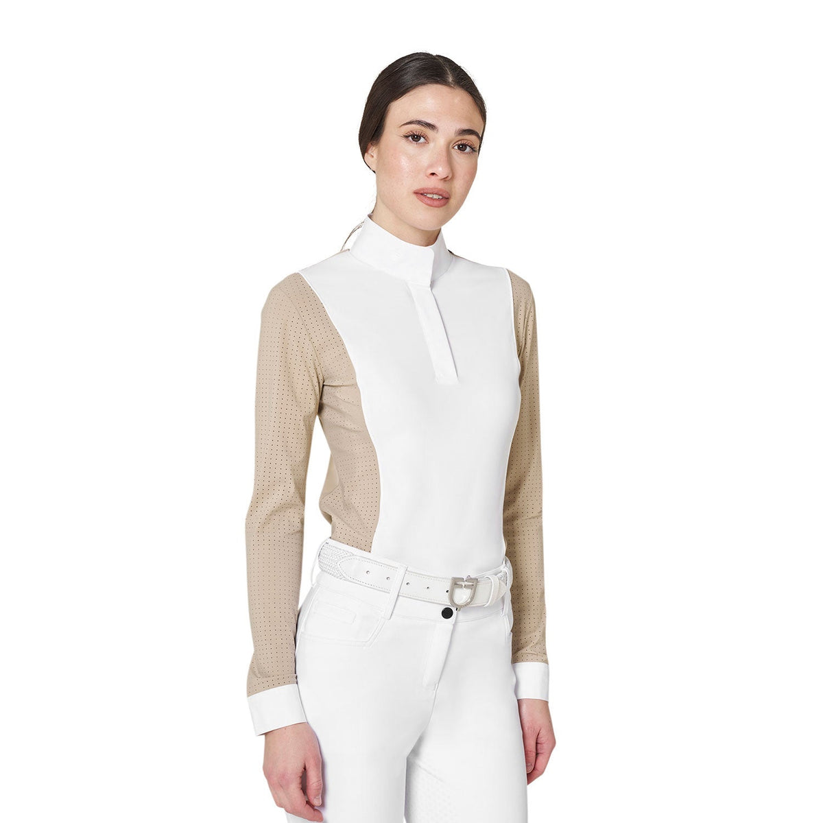 Women’s perforated long-sleeved competition polo shirt