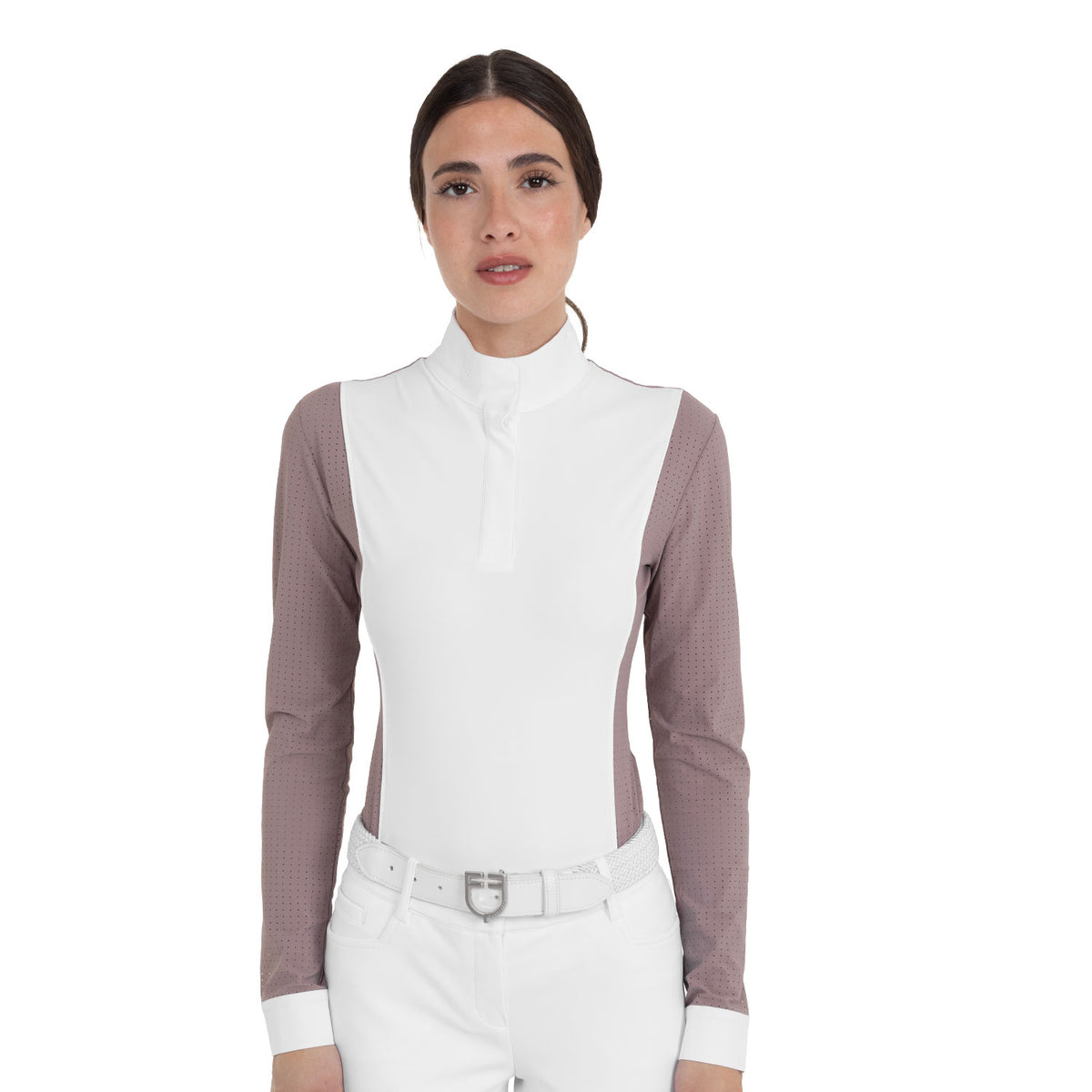 Women’s perforated long-sleeved competition polo shirt