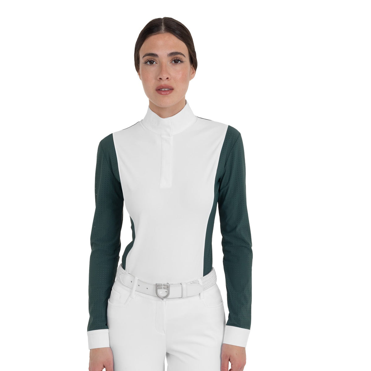 Women’s perforated long-sleeved competition polo shirt