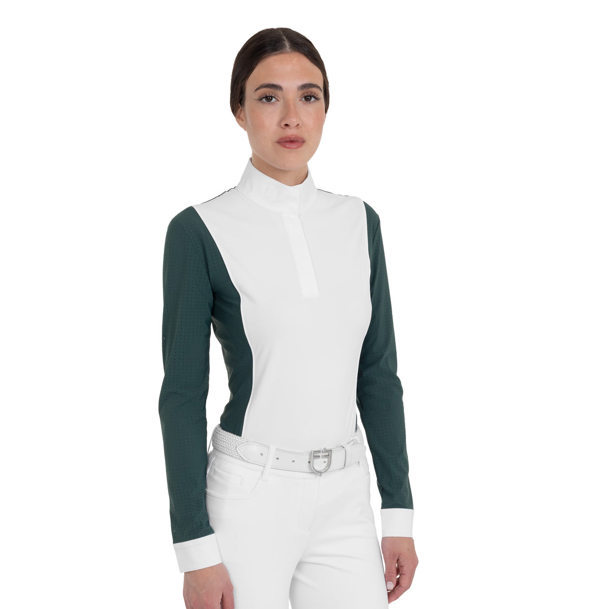 Women’s perforated long-sleeved competition polo shirt