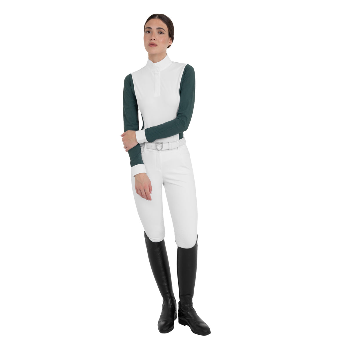 Women’s perforated long-sleeved competition polo shirt