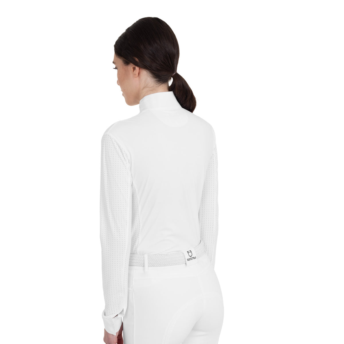 Women’s perforated long-sleeved competition polo shirt