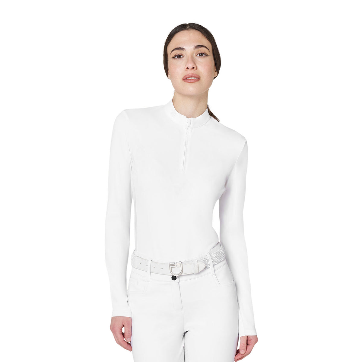 Women’s basic competition polo shirt with mesh inserts