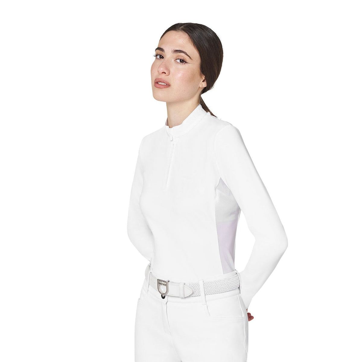 Women’s basic competition polo shirt with mesh inserts