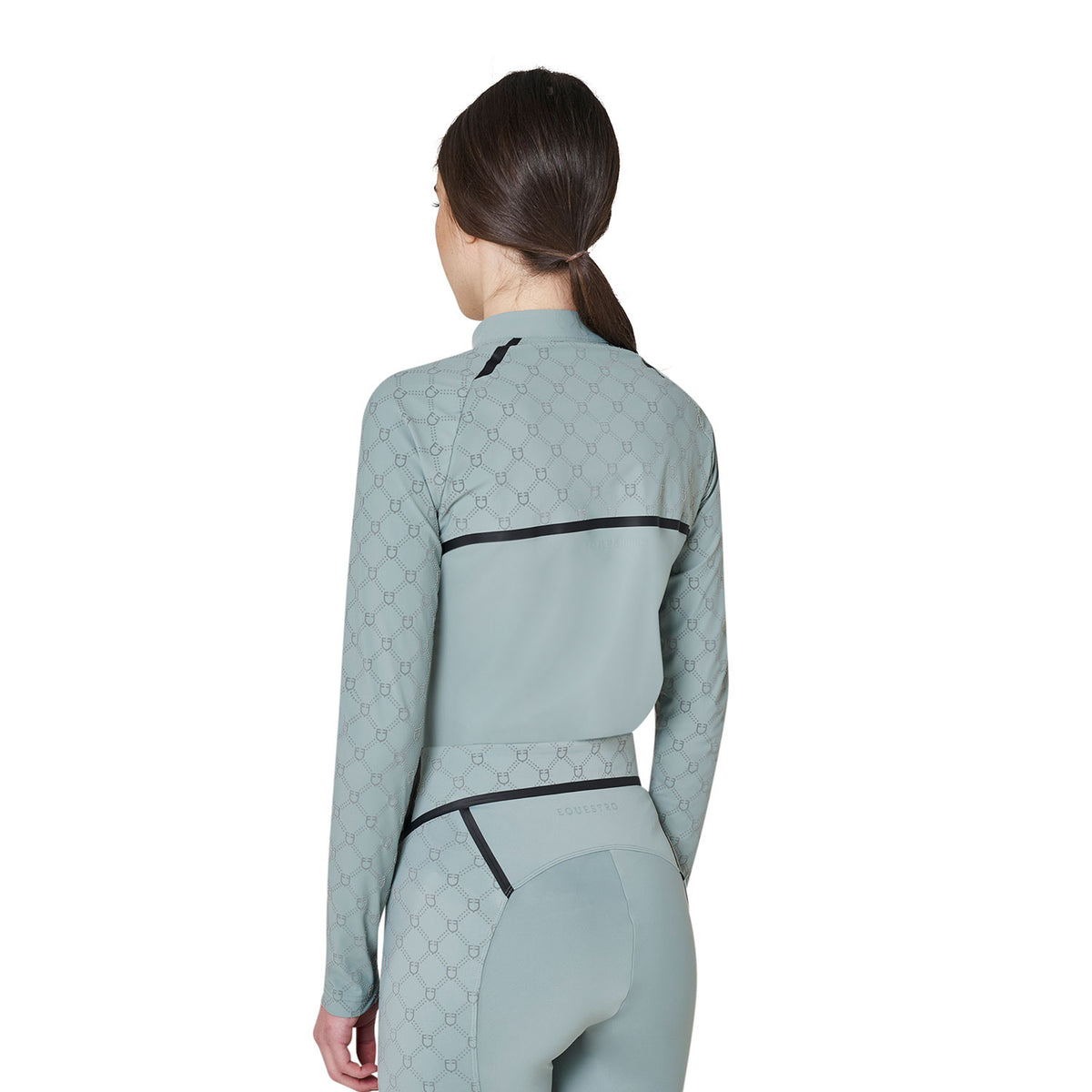 Women’s long-sleeved monogram print training polo shirt