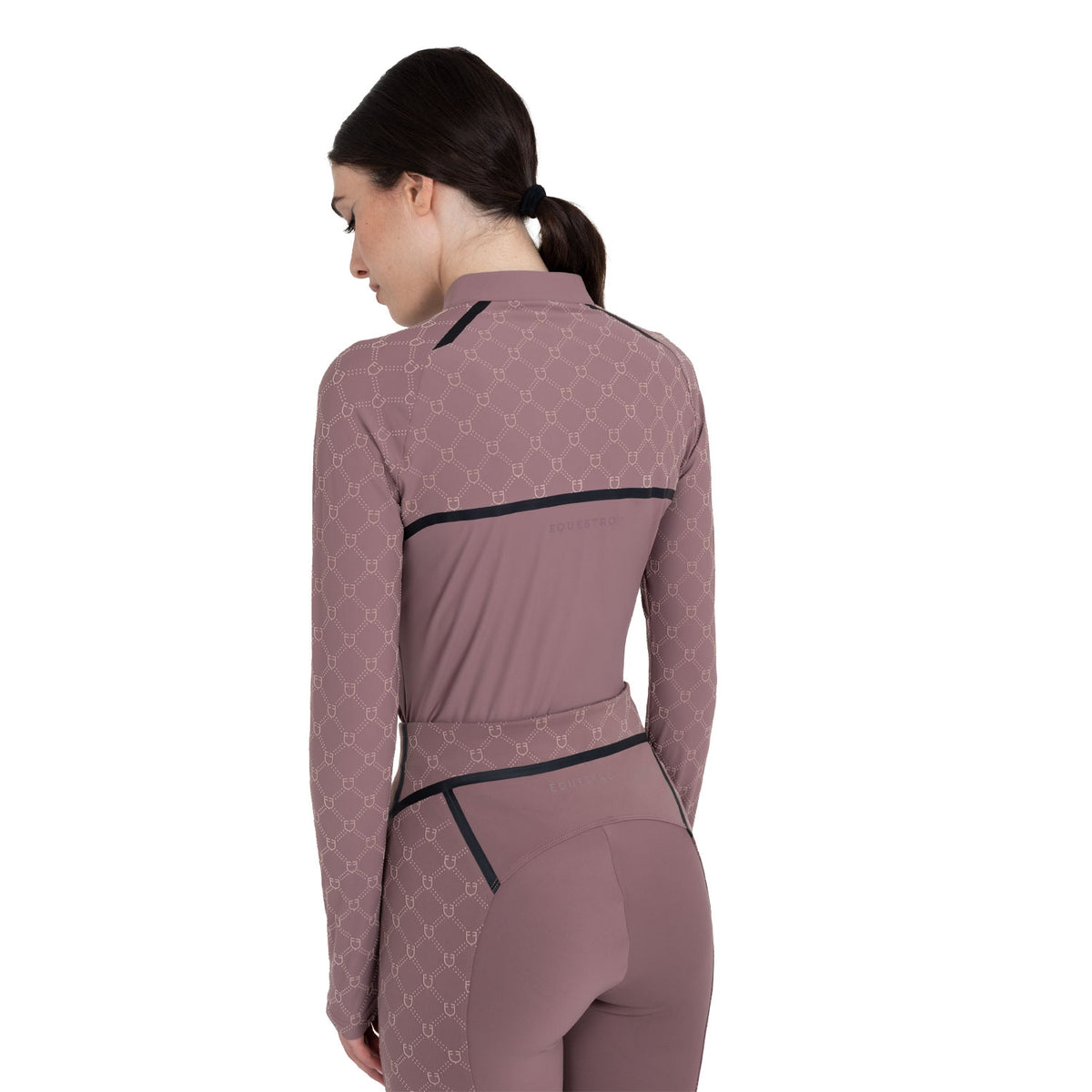Women’s long-sleeved monogram print training polo shirt