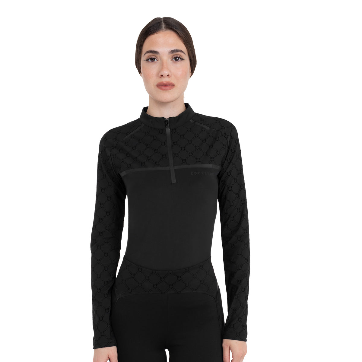 Women’s long-sleeved monogram print training polo shirt