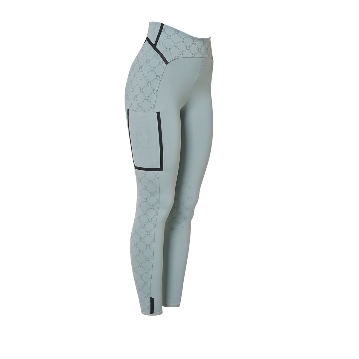 Women's high-waisted leggings in technical monogram fabric