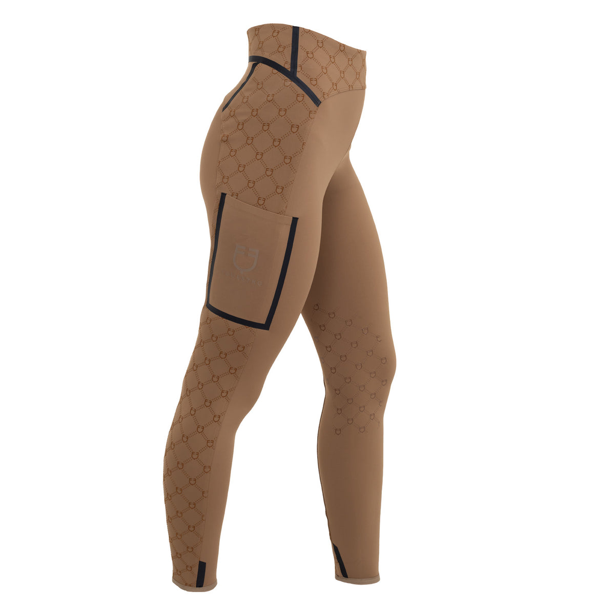 Women's high-waisted leggings in technical monogram fabric