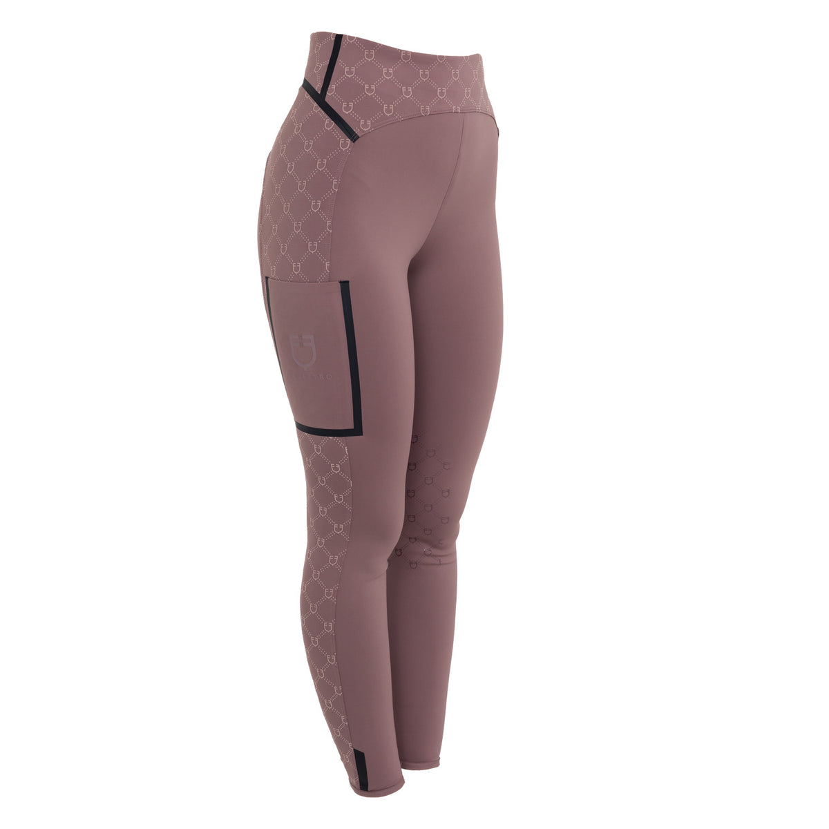 Women's high-waisted leggings in technical monogram fabric